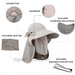 Epsion Women Summer Neck Flap Sun Visor/Hats Wide Brim UV Protection UPF 50+ Hiking Cap Adjustable