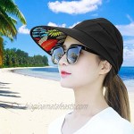 HINDAWI Sun Hats for Women Wide Brim UV Protection Sun Hat Summer Beach Packable Visor