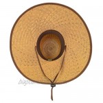 Rising Phoenix Industries Natural Mexican Palm Leaf Straw Extra Wide Brim Lifeguard Sun Hat with Chin Strap Medium