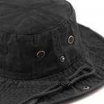 The Hat Depot Cotton Stone-Washed Safari Wide Brim Foldable Double-Sided Sun Boonie Bucket Hat