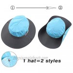 Womens Outdoor Sun Hat Breathable Packable Boonie Wide Brim Bucket Cap Fishing Hiking Ponytail Hole