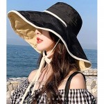 Womens Sun Hat Wide Brim UPF 50+ Summer Hat Foldable Floppy Beach Cap for Women