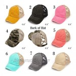 Mom Life Ponytail Baseball Cap Messy Bun Vintage Washed Hat Distressed Twill Plain Hat for Women