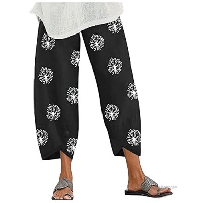 raillery Women Casual Loose Print Pants Elastic Waist Comfy Lightweight Trousers Boho Harem Sweatpants with Pockets
