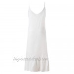 Summer Dresses for Women Maxi Beach Dress Women Sleeveless Solid Deep V-Neck Spaghetti-Strap A-Line Dress