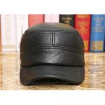 Winter Leather Hat for Men's Warm Outdoor Protect Ear Hat Adjustable Soft Hunting Hat Peaked Cap