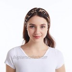 4 Pack Headwraps for Women Leopard Turban Headband Animal Print Wide Headband