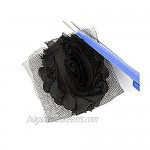 BERON 26 Pair 52pcs 2.5 Inch Chiffon Fabric Rose Flower Shabby Flowers Headband Flower AIHB001