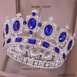 Earofcorn Bridal Extra Large Beauty Pageant Crown Princess Crown Tiara Retro Round Full Queen Wedding Crown and Women's Headdress