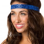 Hipsy Women's Adjustable NO SLIP Bling Glitter Headband Mixed 3pk (Mixed Royal Blue 3pk)