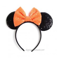 JIAHANG Mouse Ears Bow Headband Sequin Hair Hoop  Party Decoration Costume Accessories for Girls Women