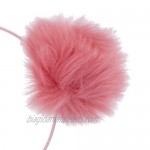 Lux Accessories Multicolor Tie Dye Fuzzy Pom Pom Ball Cat Ear Headband Set (3pc)