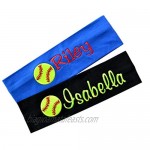 Personalized Embroidered SOFTBALL Patch Cotton Stretch Headband CHOOSE YOUR CUSTOM COLORS FROM CHARTS IN THIS LISTING
