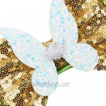 YanJie Mouse Ears Bow Headbands White Wings Glitter Party Princess Decoration Cosplay Costume for Girls & Women (Elves)