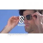 SOJOS Retro Semi Rimless Polarized Sunglasses Horn Rimmed UV400 Glasses SJ5018