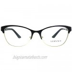 Versace VE 1233Q 1366 Black Pale Gold Metal Cat-eye Eyeglasses 53mm
