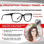 WearMe Pro - Full Metal Frame Modern Half Frame Clear Lens Non-Prescription Glasses