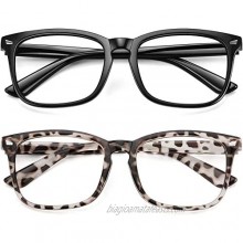 WOWSUN Unisex Stylish Nerd Non-prescription Glasses  Clear Lens Eyeglasses Frames  Fake Glasses