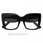 Zeelool Vintage Oversized Thick Cat Eye Glasses for Women with Non-prescription Clear Lens Alberta FP0668