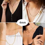 2Pcs Face Mask Holder Paperclip Link Chain Necklace 14K Gold Plated Mask Lanyard Strap Leash with Clip for Women