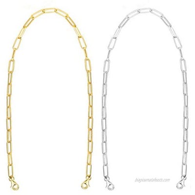 2Pcs Face Mask Holder Paperclip Link Chain Necklace  14K Gold Plated Mask Lanyard Strap Leash with Clip for Women