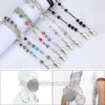4 Pieces Beaded Face Covering Lanyard Bead Eyeglass Chains Clip Holder Necklace Strap Safety Cover Holder Hanger for Hanging Around Neck