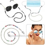 4 Pieces Beaded Face Covering Lanyard Bead Eyeglass Chains Clip Holder Necklace Strap Safety Cover Holder Hanger for Hanging Around Neck
