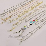 6 Pieces Mask Holder Chain Lanyard Necklace Sunglass Eyeglass Glasses Chains Eyewear Retainer Beaded Eyeglass Strap Holder Anti-lost Mask Leash for Women Girls