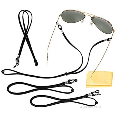 Adjustable Eyeglasses Chain  Universal Fit Eyeglass Strap  Unisex Eyewear Retainer  Glasses Neck Cord String  Black  4pack