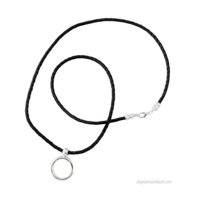 Leather Eyeglass Necklace with Metal Loop :: Giorgio Fedon and Calabira