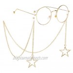 Naimo 2PCS Pearl Star Pendant Eyeglass Chains Eyewear Strap Holder Reading Glasses Retainer