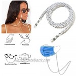 SXNK7 Face Mask Holder Chain Necklace Strap Multifunction Polymer Clay Rainbow Mask Glasses Lanyard for Women Men Elderly