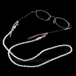 TXIN White Pearl Beaded Eyeglass Chain Holder Elegant Sunglasses Reading Glasses Cord Neck Strap Rope Holder For Women