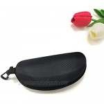 JANEMO Safety Glasses Case Portable Glasses Case Hard with Plastic Carabiner Hook and Cleaning Cloth Great for Protecting Your Lenses from Dirt and Residue Black