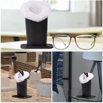 MoKo Eyeglasses Holder Modern Velvet Plush Lined PU Leather Household Magnetic Holder Protective [Anti-Scratch] [Dustproof] Stand Case for Eyeglass and Sunglasses Black