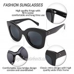 FEISEDY Retro Oversized Square Horn Sunglasses Semi Cat Eye Butterfly Glass Big Thick Bold Frame B2572