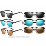 HILBALM (3 Pack) Polarized Sunglasses for women men Horn Rimmed UV400 Glasses Retro Semi Rimless