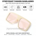 STORYCOAST Oversized Square Sunglasses for Women Fashion Shield Flat Top Baddie Shades 100% UV400 Protection