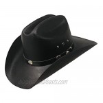 Authentic Classic Kids Cattleman Straw Cowboy Hat with Silver Conchos Child Size (Black)