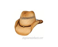 Bullhide mens Blaze Raffia Straw Western Cowboy Hat  3 1/2" Shapeable Brim