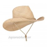 e4Hats.com Raffia Straw Outback Style Cowboy Hat with Chin Cord