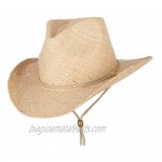e4Hats.com Raffia Straw Outback Style Cowboy Hat with Chin Cord