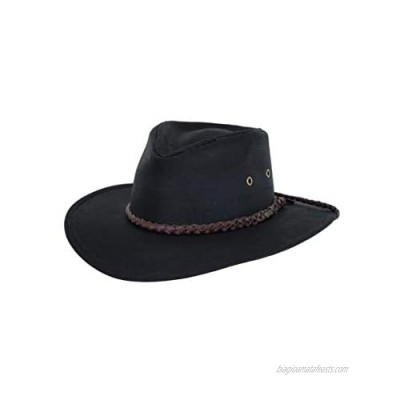 Outback Trading Company Unisex 1486 Grizzly UPF 50 Waterproof Breathable Western Cotton Oilskin Hat