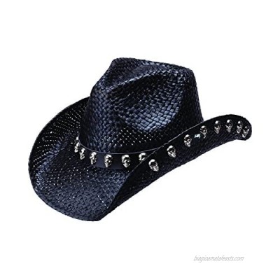 Peter Grimm Ltd Unisex Gotham Straw Cowboy Hat Black One Size
