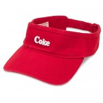 AMERICAN NEEDLE Coke Sun Visor Adjustable Cotton Sport Hat with Curved Brim and Classic Coca Cola Soda Pop Beverage Embroidered Drink Logo Red (COKE-1805A)