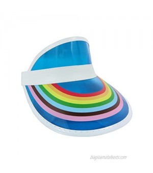 Clear Colored Plastic Sun Visor Rainbow Tennis Beach Vegas Dealer Golf Hats
