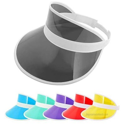 ZOWYA Transparent Sun Visor Hat for Women Men Plastic Clear Visor Caps Beach Golf Tennis Sports Cap 1 Pack