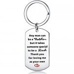 Dad Gifts from Son Daughter Keychain Gifts for Dad Stepdad Key Tags Men Keyrings for Dad Daddy Papa Father Stepfather (Any Man can be a Father but it Takes Someone Special to be a dad)