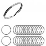 Flat Key Rings 100 Pieces 1 inches Flat Key Rings Metal Keychain Rings Split Keyrings Flat O Ring for Home Car Office Keys Attachment(Silver)