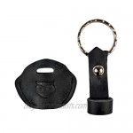 Hide & Drink Leather Key Sleeve Key Ring Holder Vintage Cover Stylish Accessories Handmade :: Charcoal Black